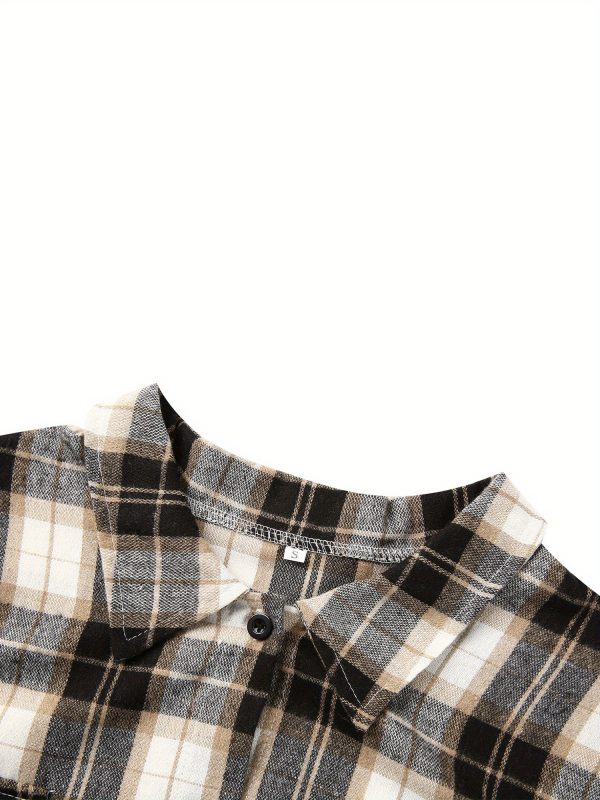 women's vintage plaid turn collar long sleeve tops single breasted blouse with geometric pattern, v neck, all season comfort for spring & fall, xsu002fsu002fmu002flu002fxlu002fxxl, versatile clothing | vintage style top | singlebreast design