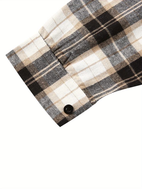 women's vintage plaid turn collar long sleeve tops single breasted blouse with geometric pattern, v neck, all season comfort for spring & fall, xsu002fsu002fmu002flu002fxlu002fxxl, versatile clothing | vintage style top | singlebreast design