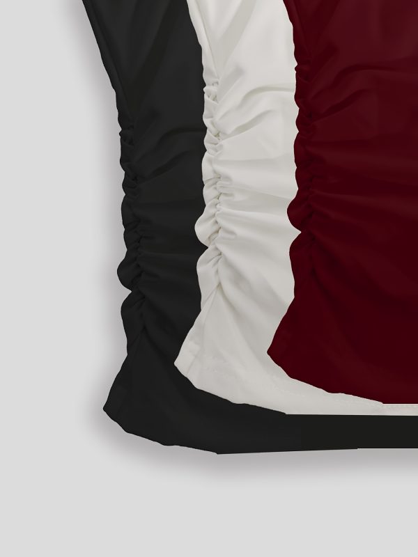 women's stylish black long sleeve t shirt with maroon accents square neck, polyester, perfect for spring & fall, casual attire|square neckline|polyester fabri