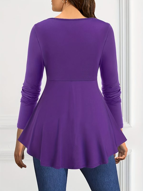 women's chest pleated metal chain elegant top