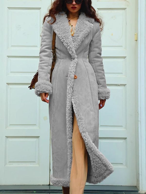 women's cozy fleece lined winter jacket extra long warm coat with pockets, button up front, and fluffy lined for fallu002fwinter, casual outerwear | cozy winter coat | plush lined jacket