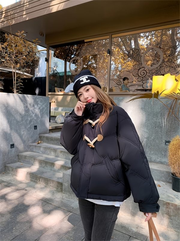 women's cozy fleece lined winter jacket with adjustable straps black casual outerwear, long sleeves, flared hem, zipper closure, warm & stylish for cold weather, winter coats