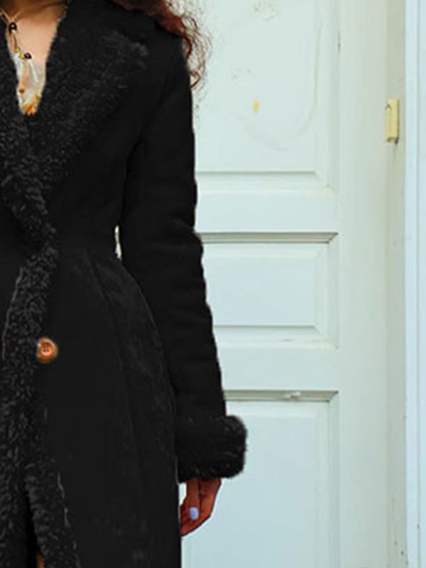 women's cozy fleece lined winter jacket extra long warm coat with pockets, button up front, and fluffy lined for fallu002fwinter, casual outerwear | cozy winter coat | plush lined jacket
