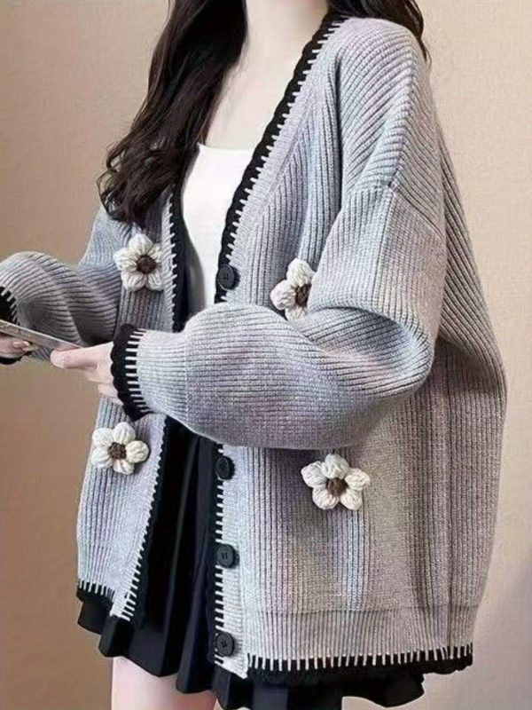 scacto women's floral accent jacket loose fit, casual & daily wear, all season, lightweight & breathable, machine washable, casual outerwear | floral accent jacket | fabric